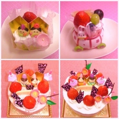 ひな祭り用デコレーションケーキとショートケーキ ひな祭り用デコレーションケーキとショートケーキ